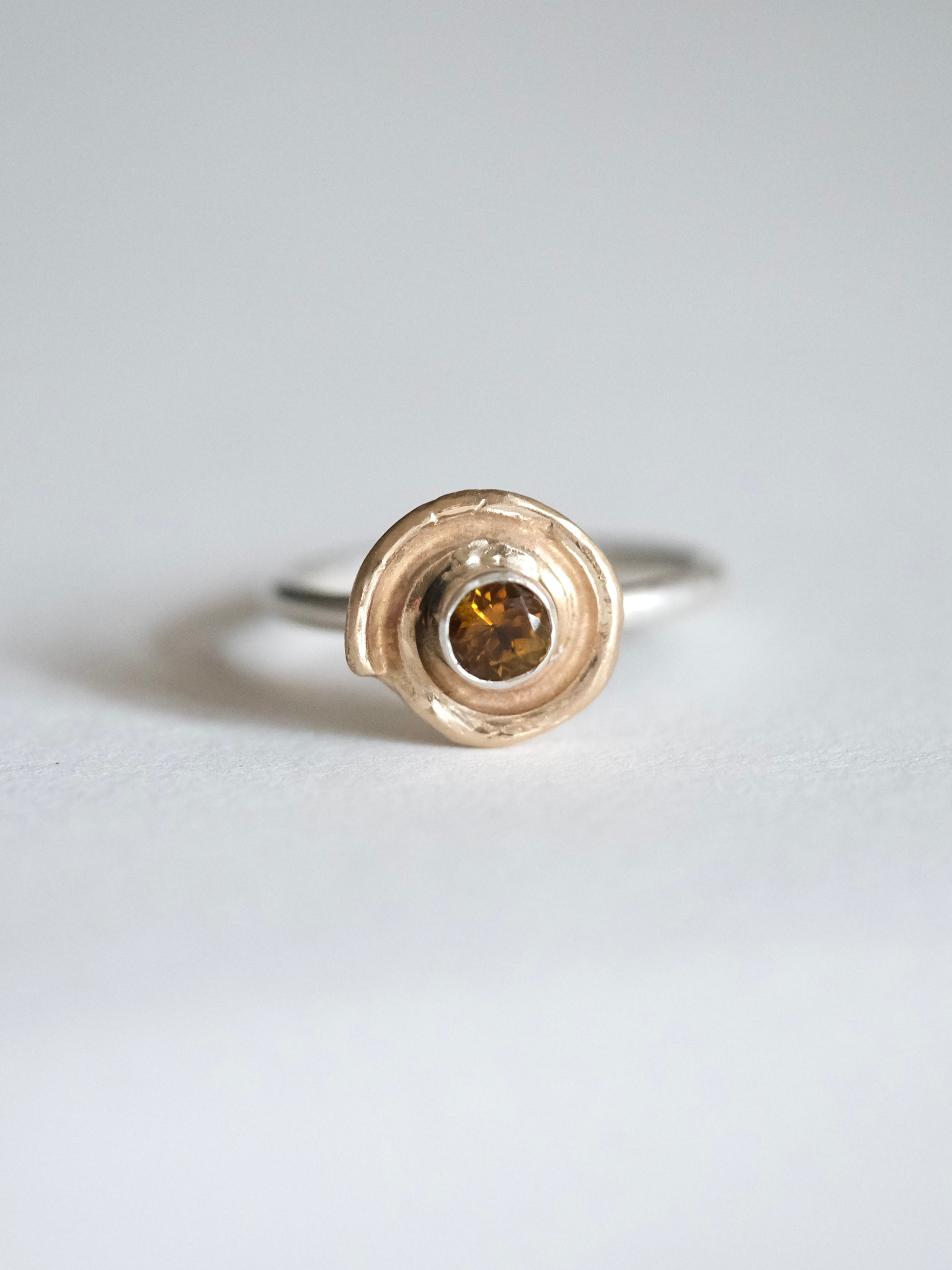 Spiraling Tourmaline Seashell Ring