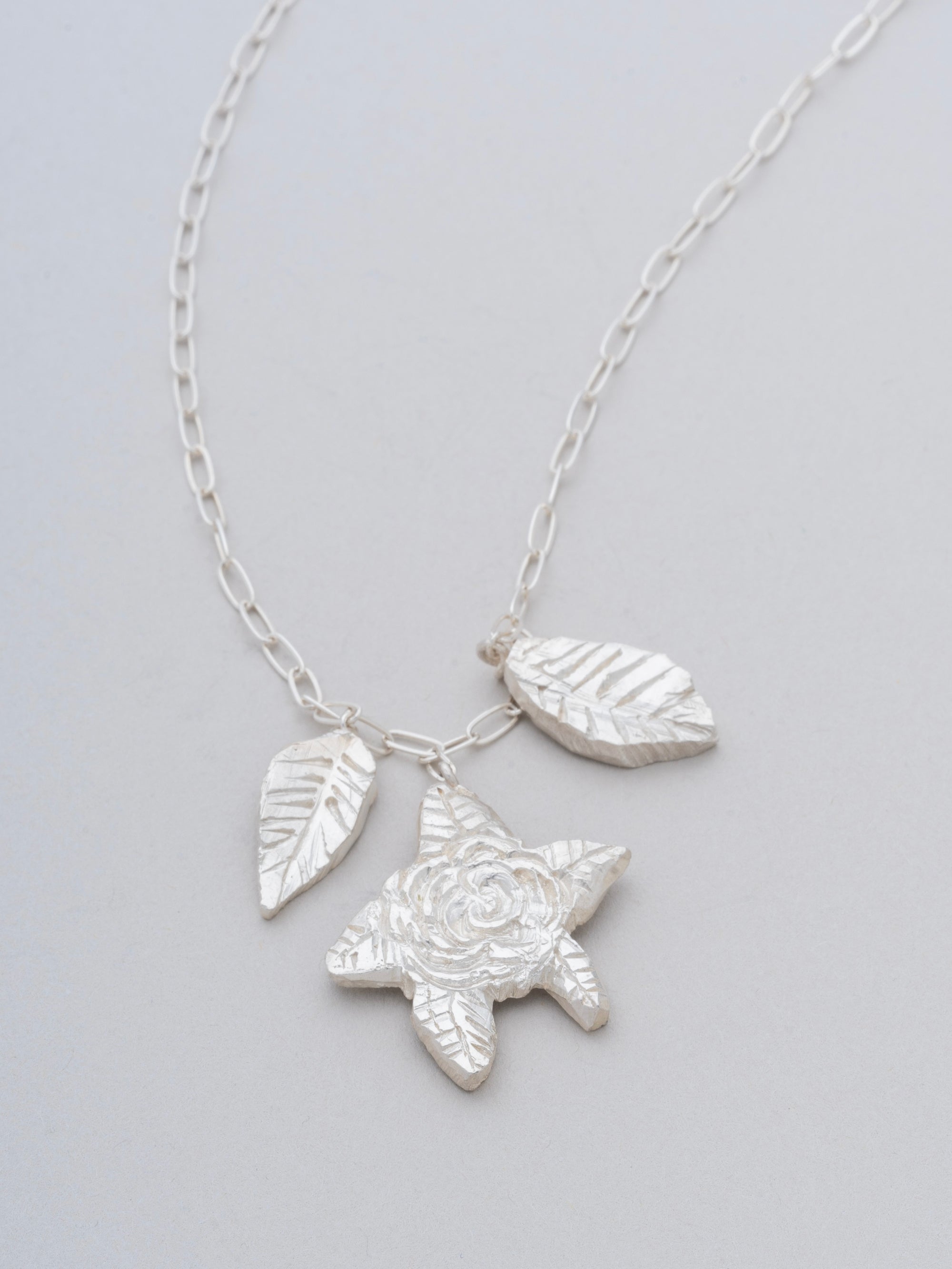 Rose and Leaves Necklace