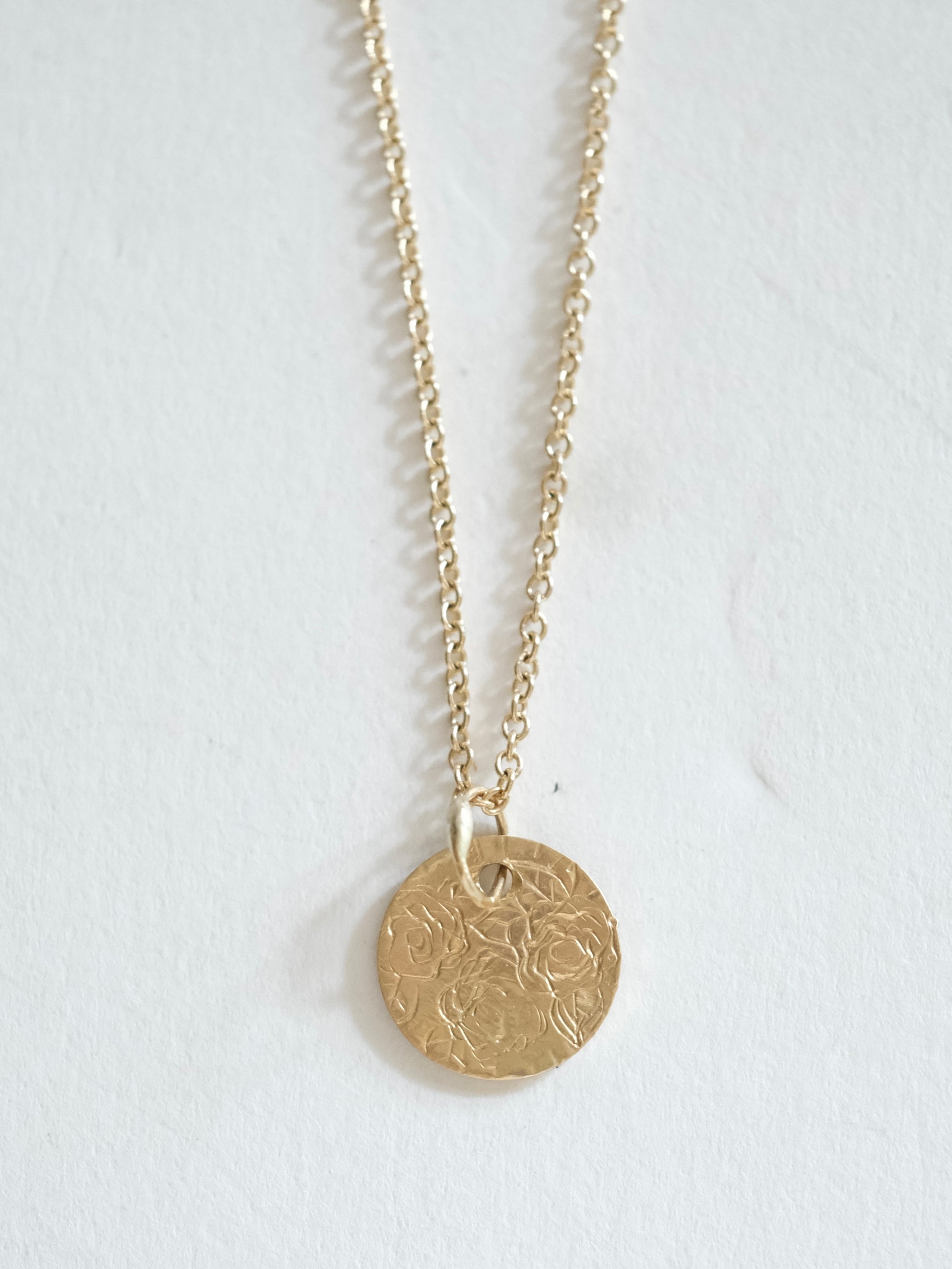 Hand Engraved Three Roses Pendant