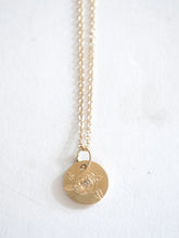 Load image into Gallery viewer, Diamond and Hand Engraved Rose Pendant
