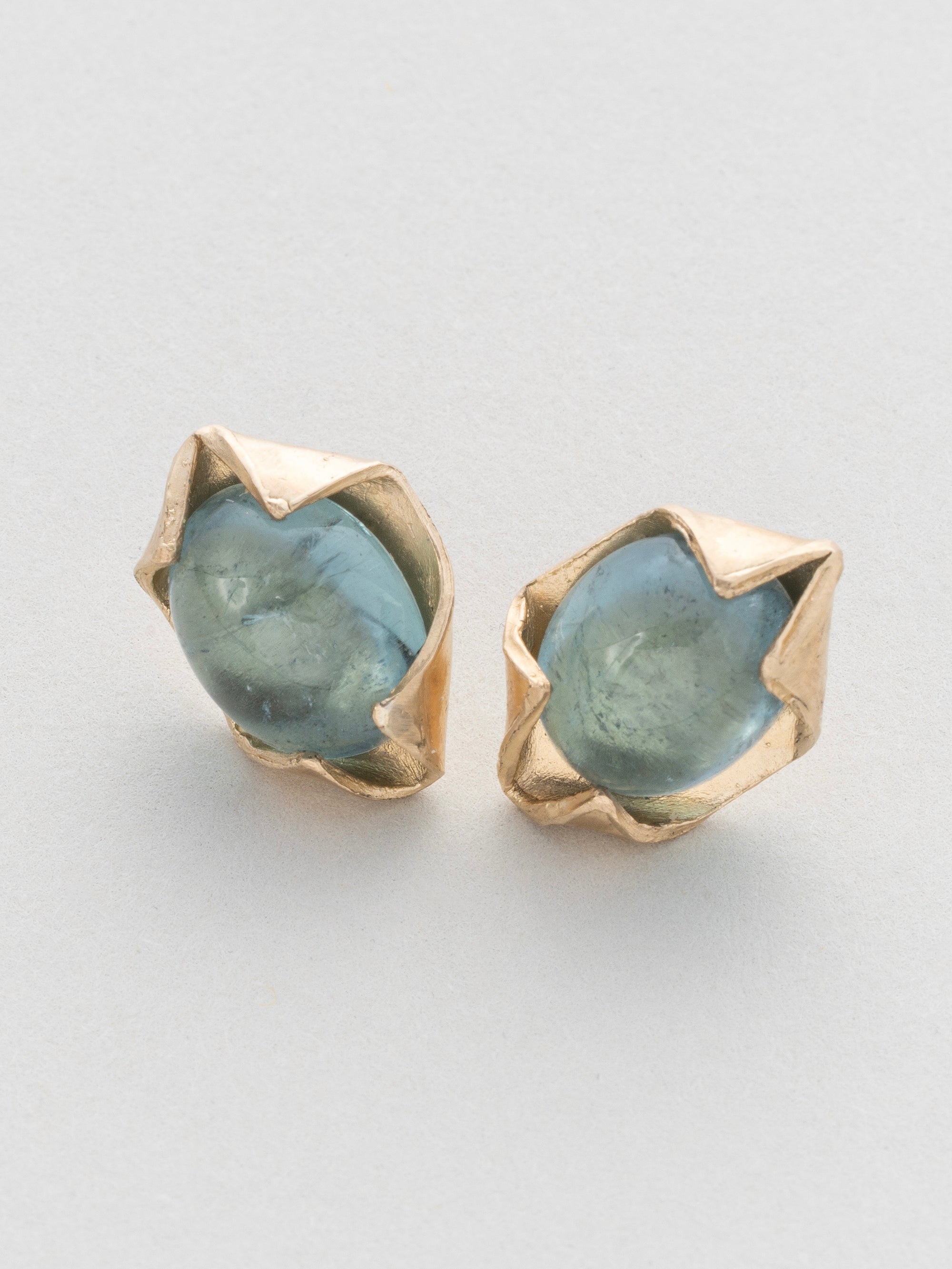 Blue Tourmaline Stud Earrings