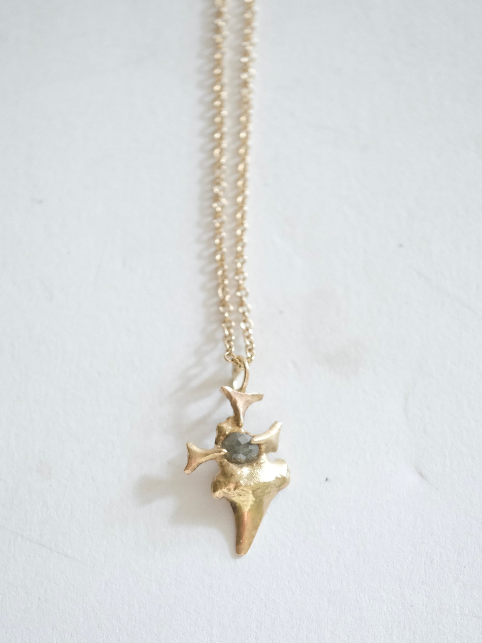 Grey Diamond Sharktooth Pendant