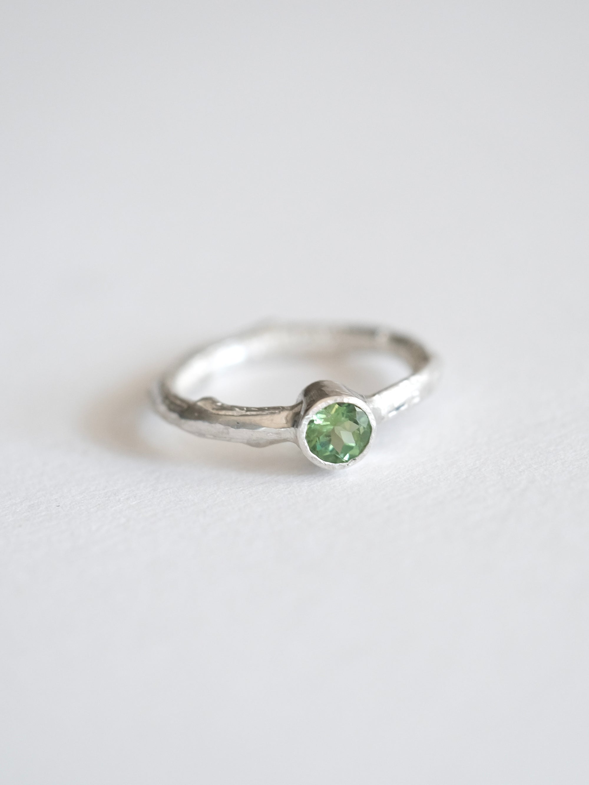 Tourmaline Twig Ring in Silver