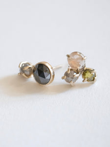 Asymmetrical Diamond Stud Earrings