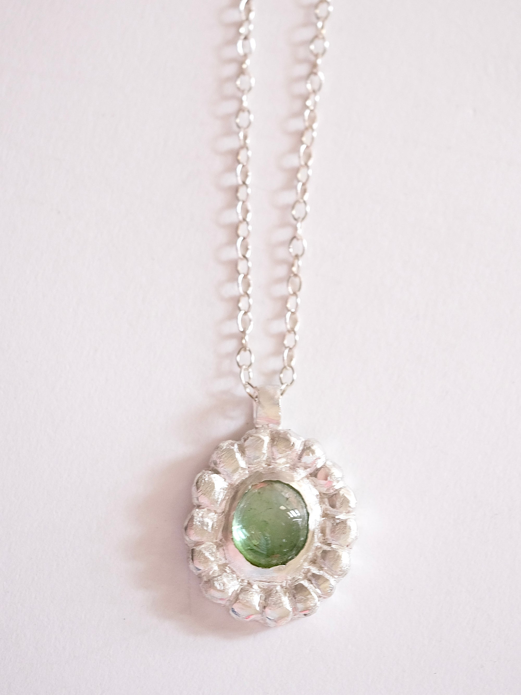 Green Tourmaline Beaded Pendant