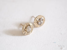 Load image into Gallery viewer, Grey Rosecut Diamond Stud Earrings
