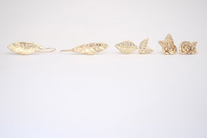 Gold Leaf Stud Earrings