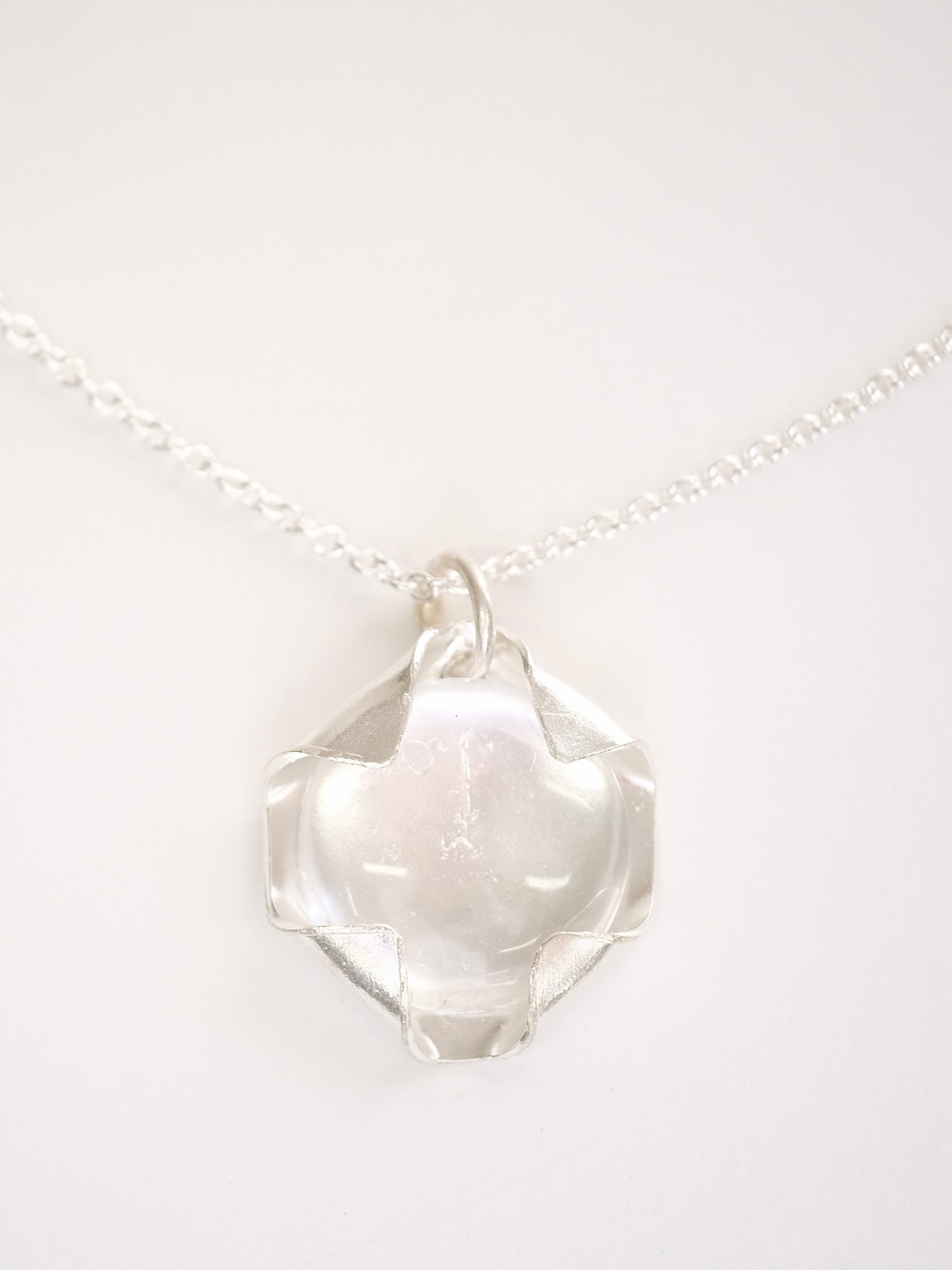 Folded Quartz and Silver Pendant