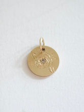 Load image into Gallery viewer, Diamond and Hand Engraved Rose Pendant
