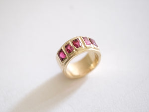 Pink Tourmaline Wide Ring Band