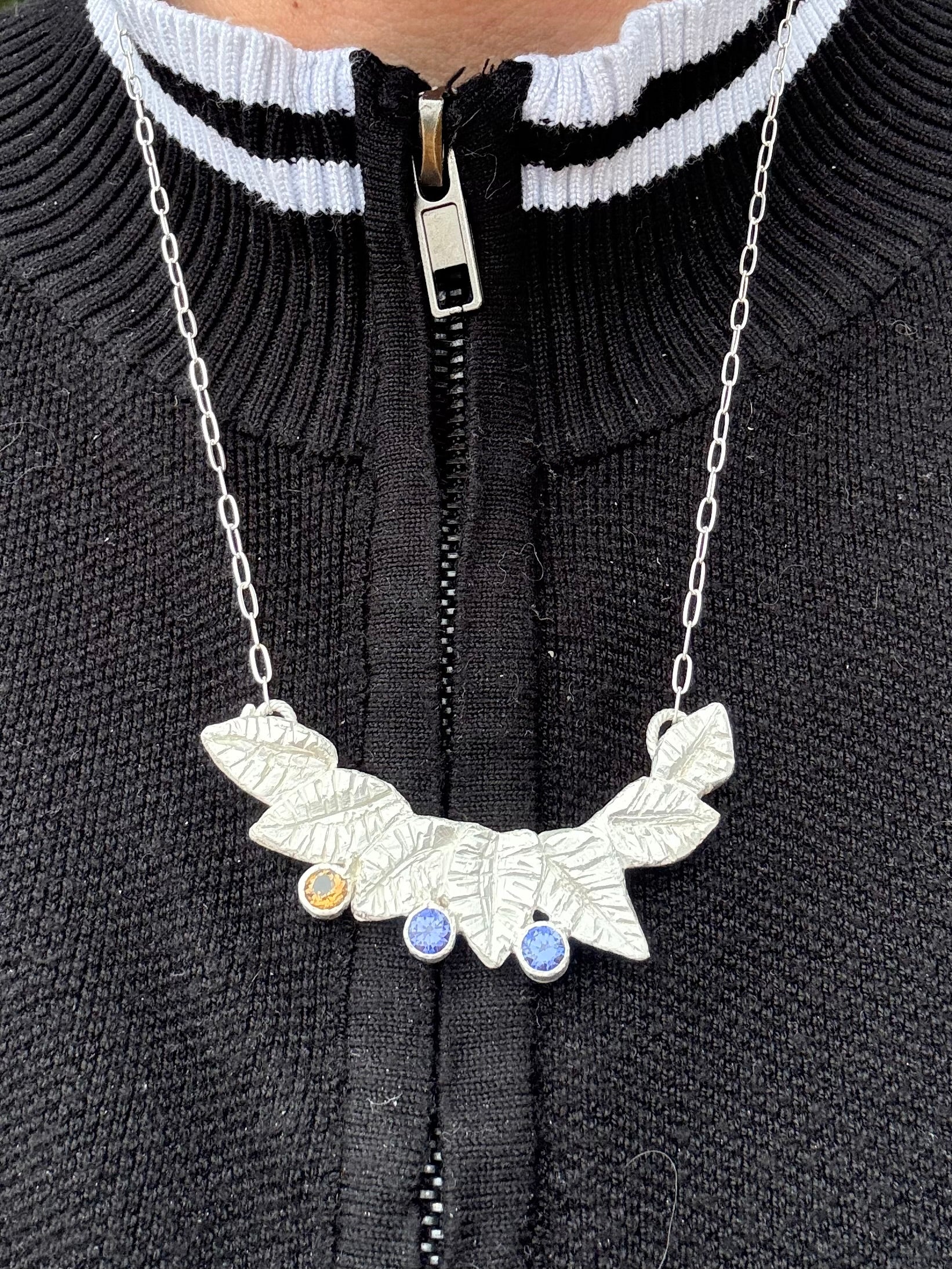 Vine Necklace with Tanzanite and Tourmaline