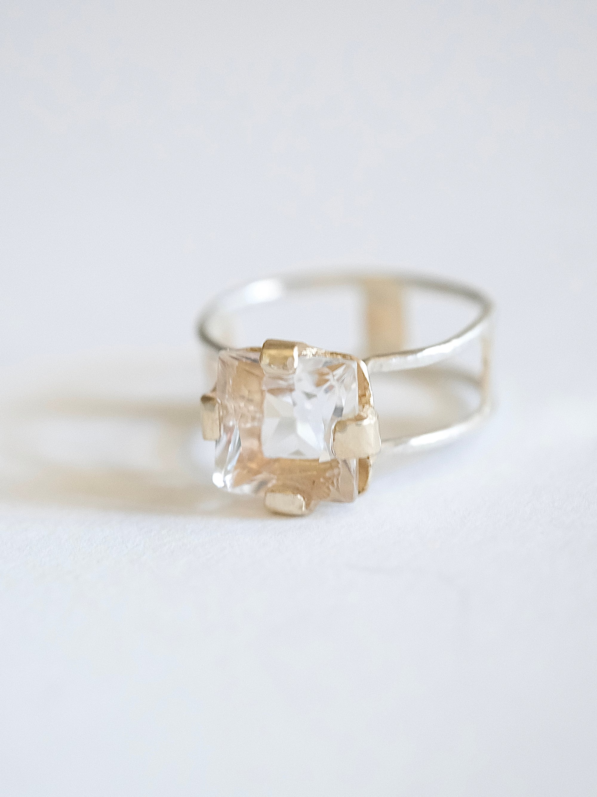 Geometric Quartz Ring