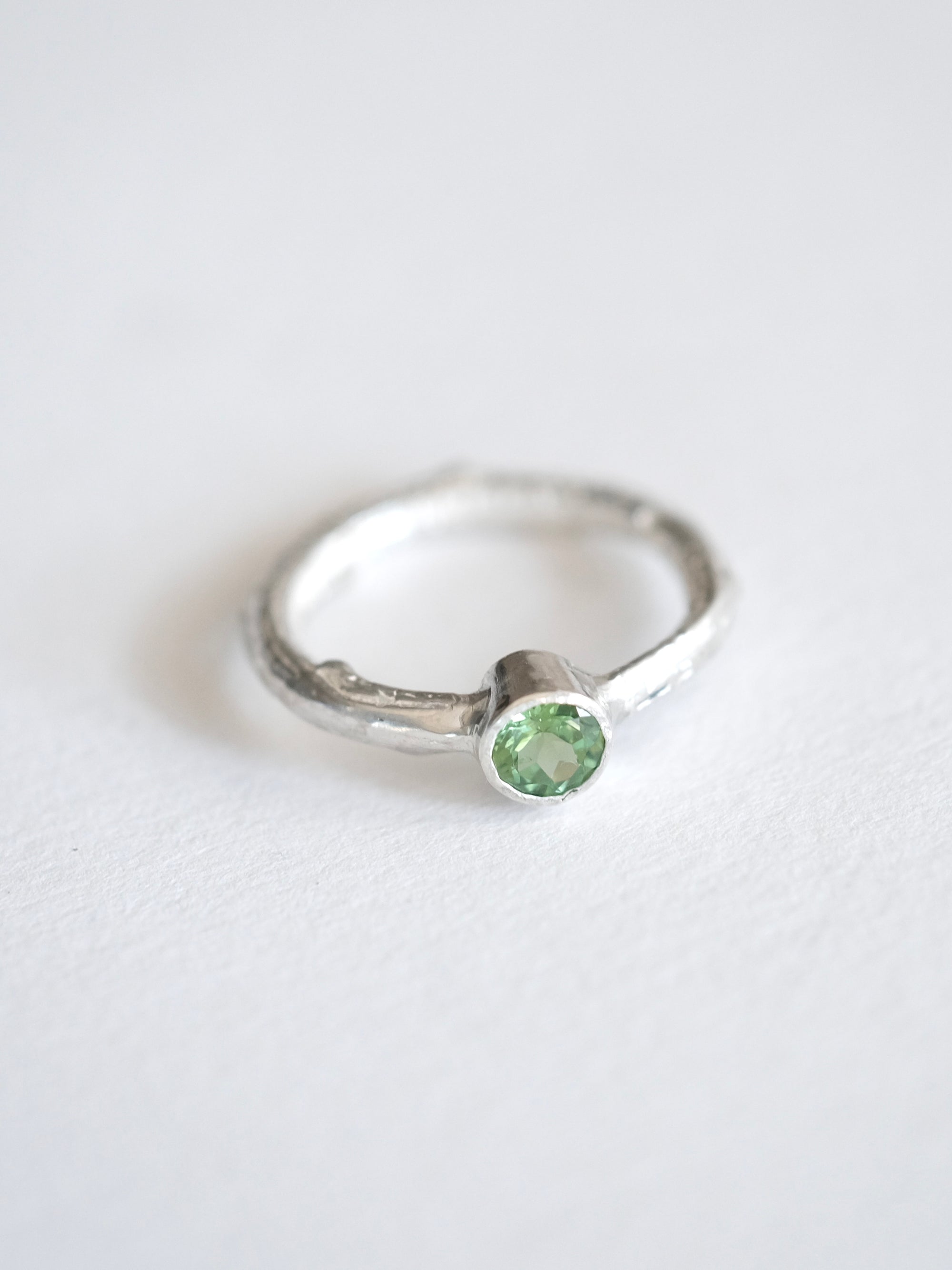 Tourmaline Twig Ring in Silver