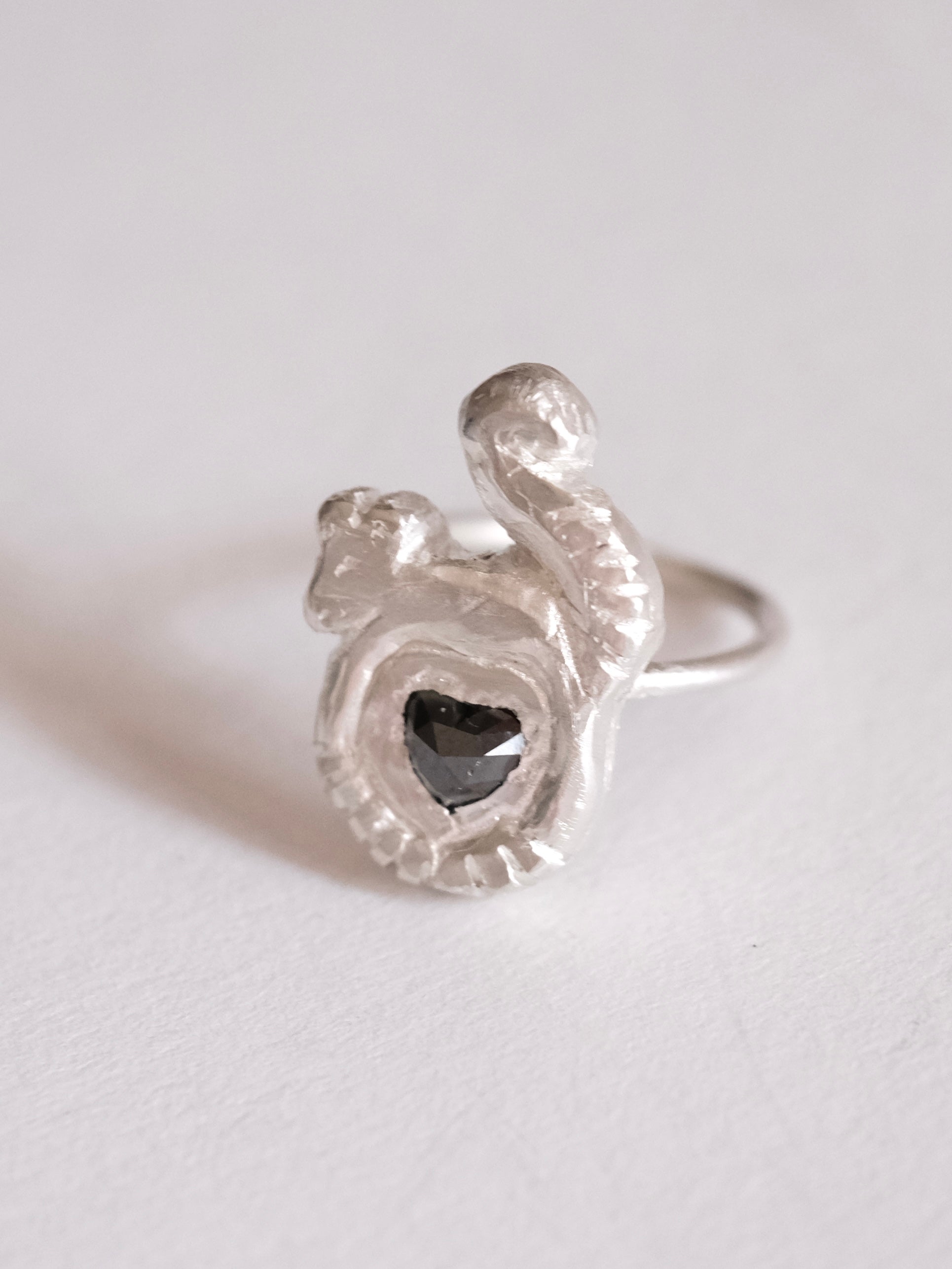 Black Diamond Squirrel Love Ring