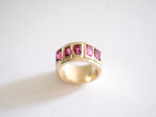 Load image into Gallery viewer, Pink Tourmaline Wide Ring Band
