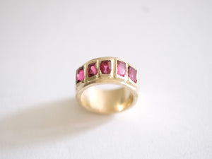 Pink Tourmaline Wide Ring Band