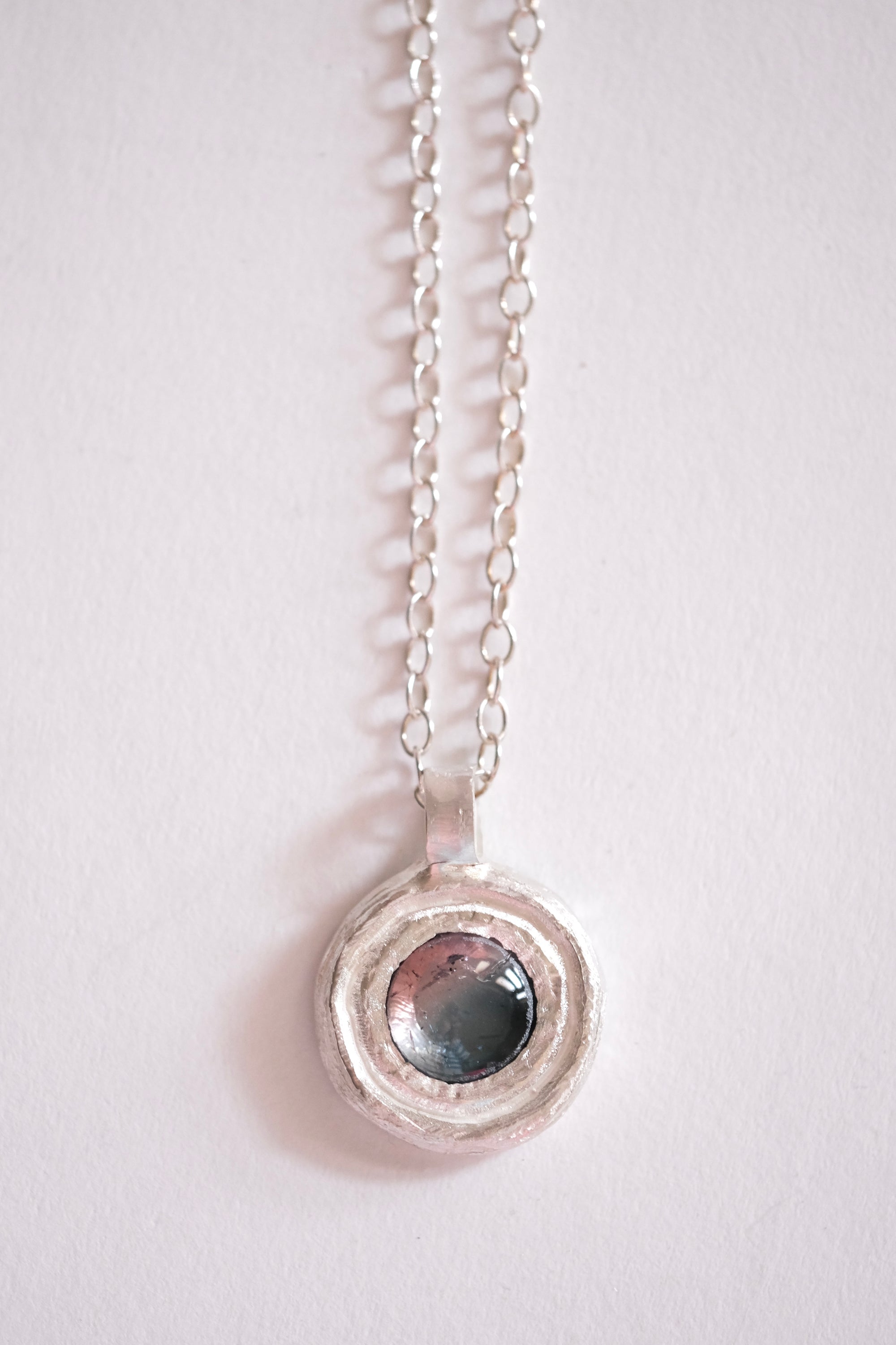 Bicolor Tourmaline Disc Pendant