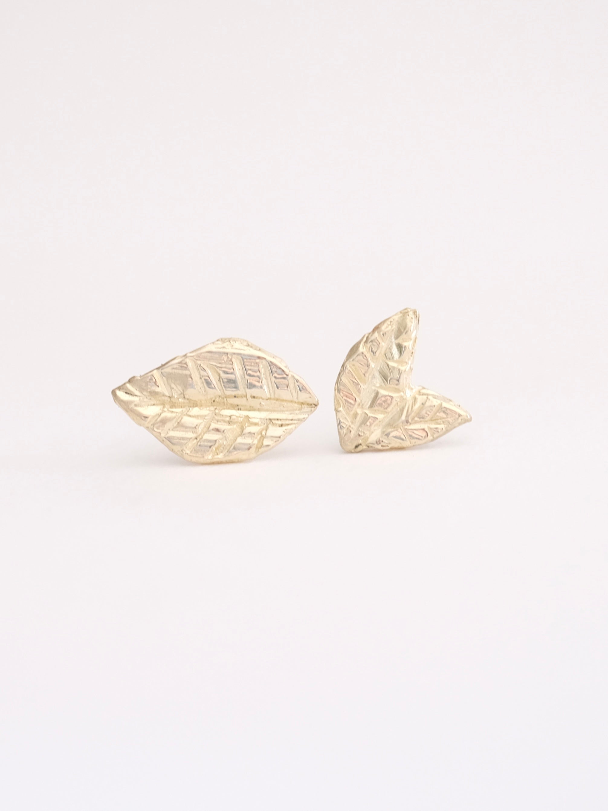 Gold Leaf Stud Earrings