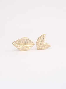 Gold Leaf Stud Earrings