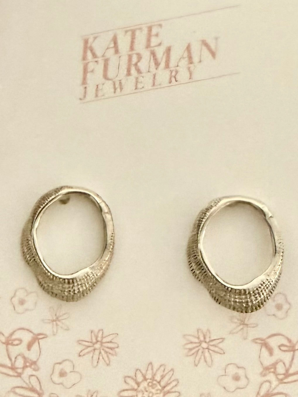 Small Oval Seashell Stud Earrings