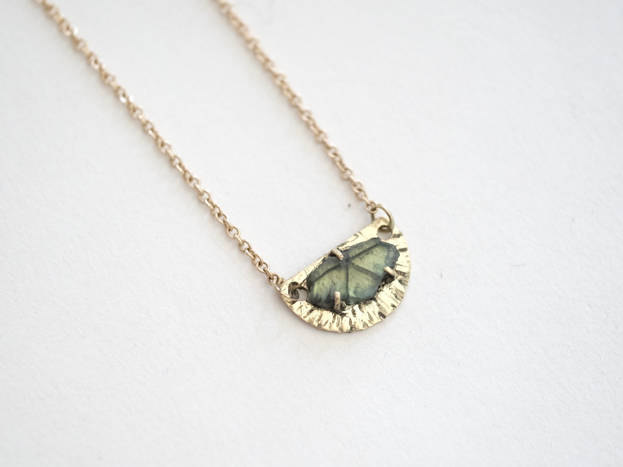 Trapiche Emerald Slice Pendant