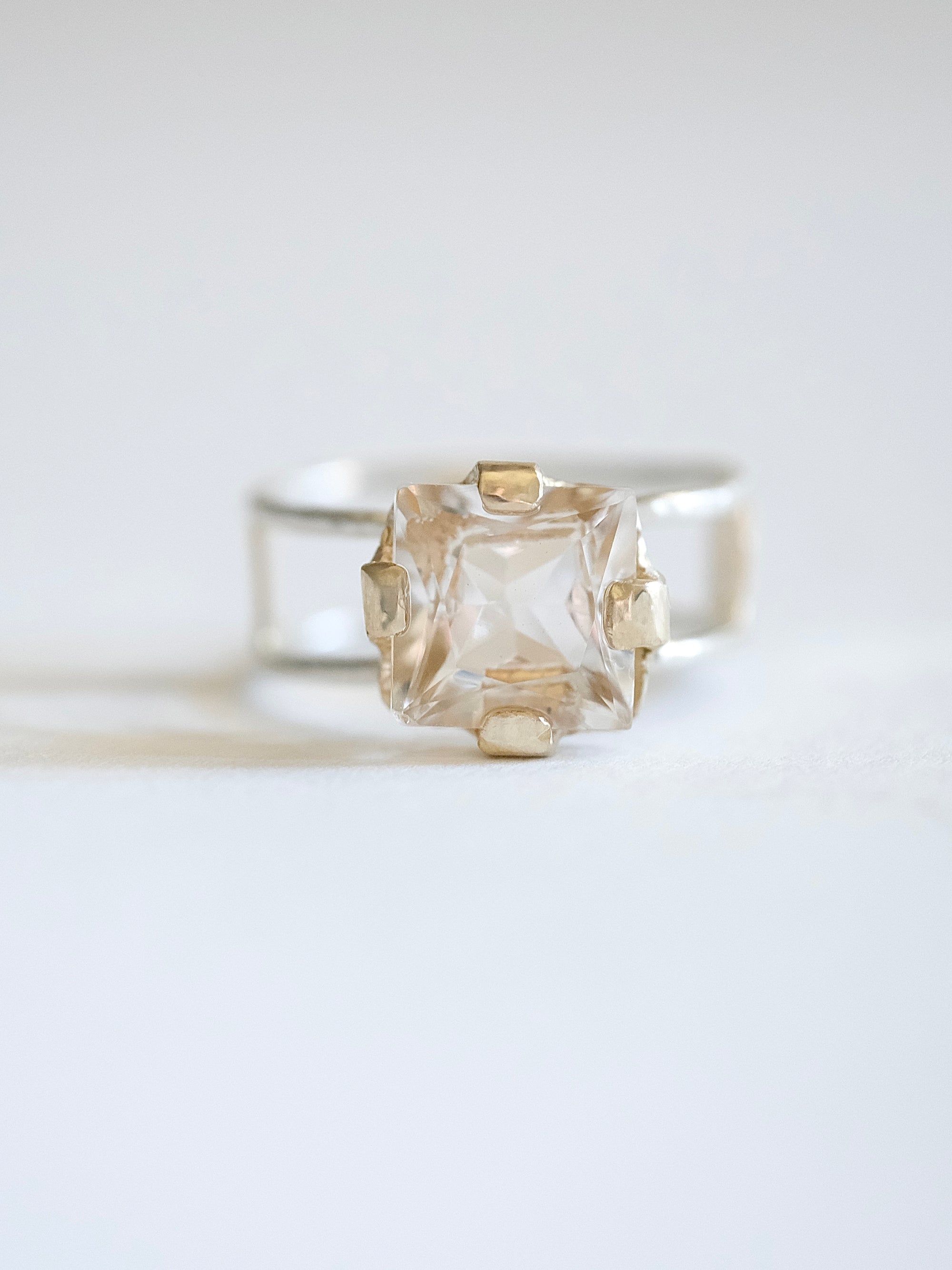 Geometric Quartz Ring