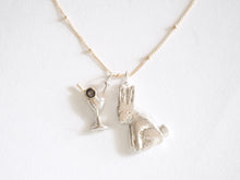 Load image into Gallery viewer, A Bunny and a Martini Necklace
