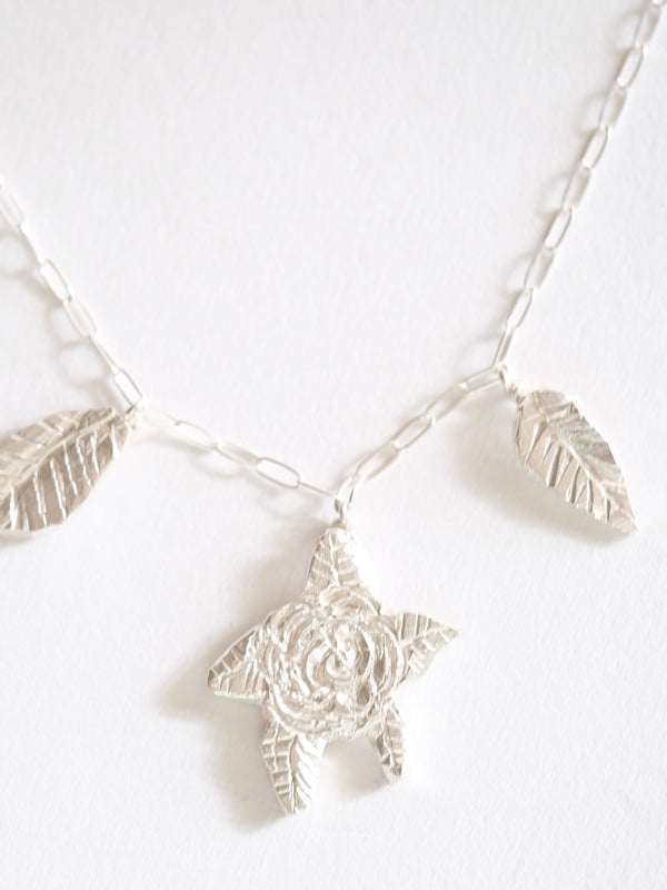 Rose and Leaves Necklace