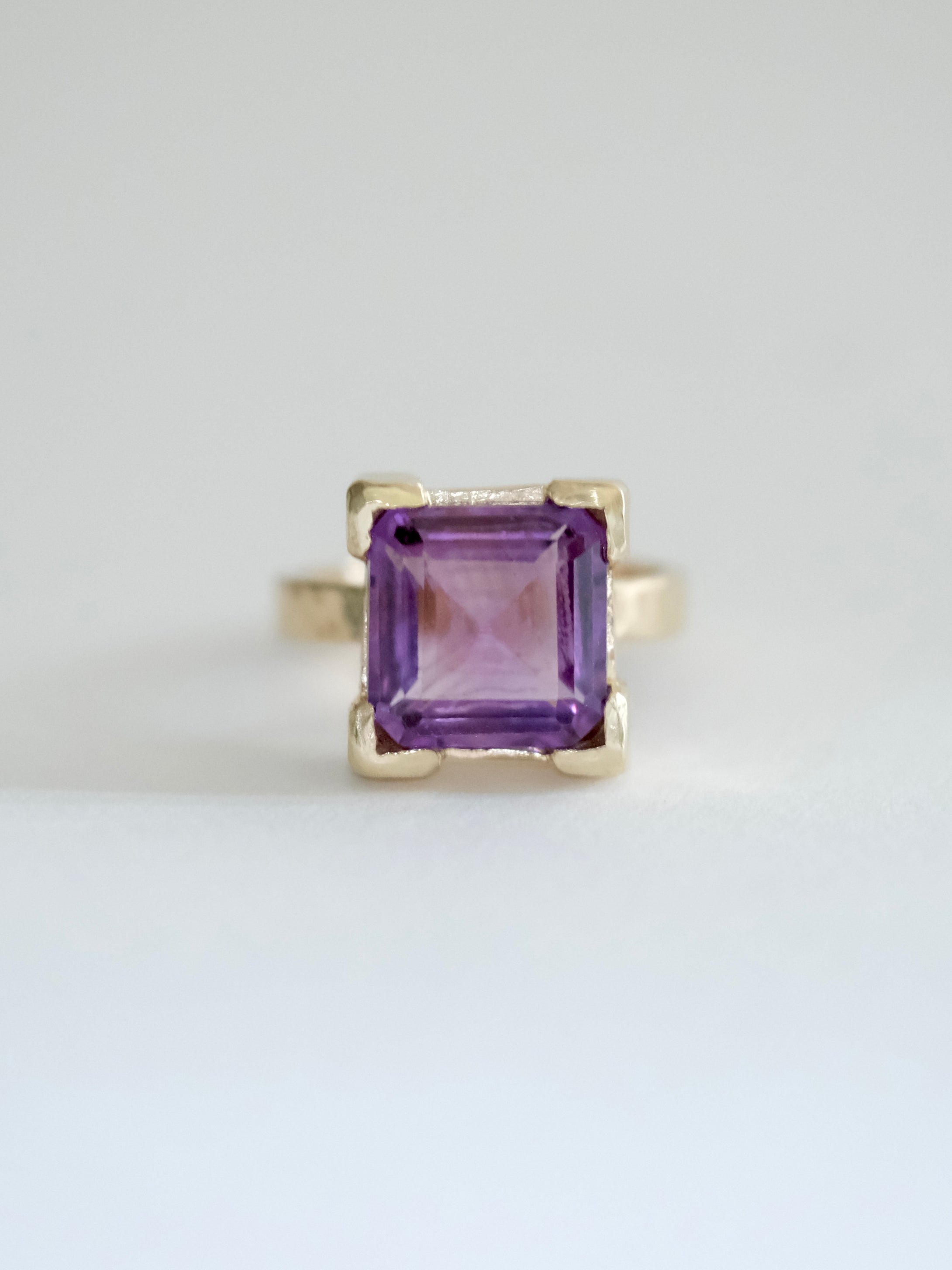 Geometric Amethyst Ring