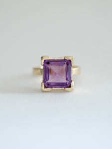 Geometric Amethyst Ring