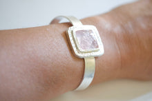 Load image into Gallery viewer, Carved Rose Quartz Cuff Bracelet
