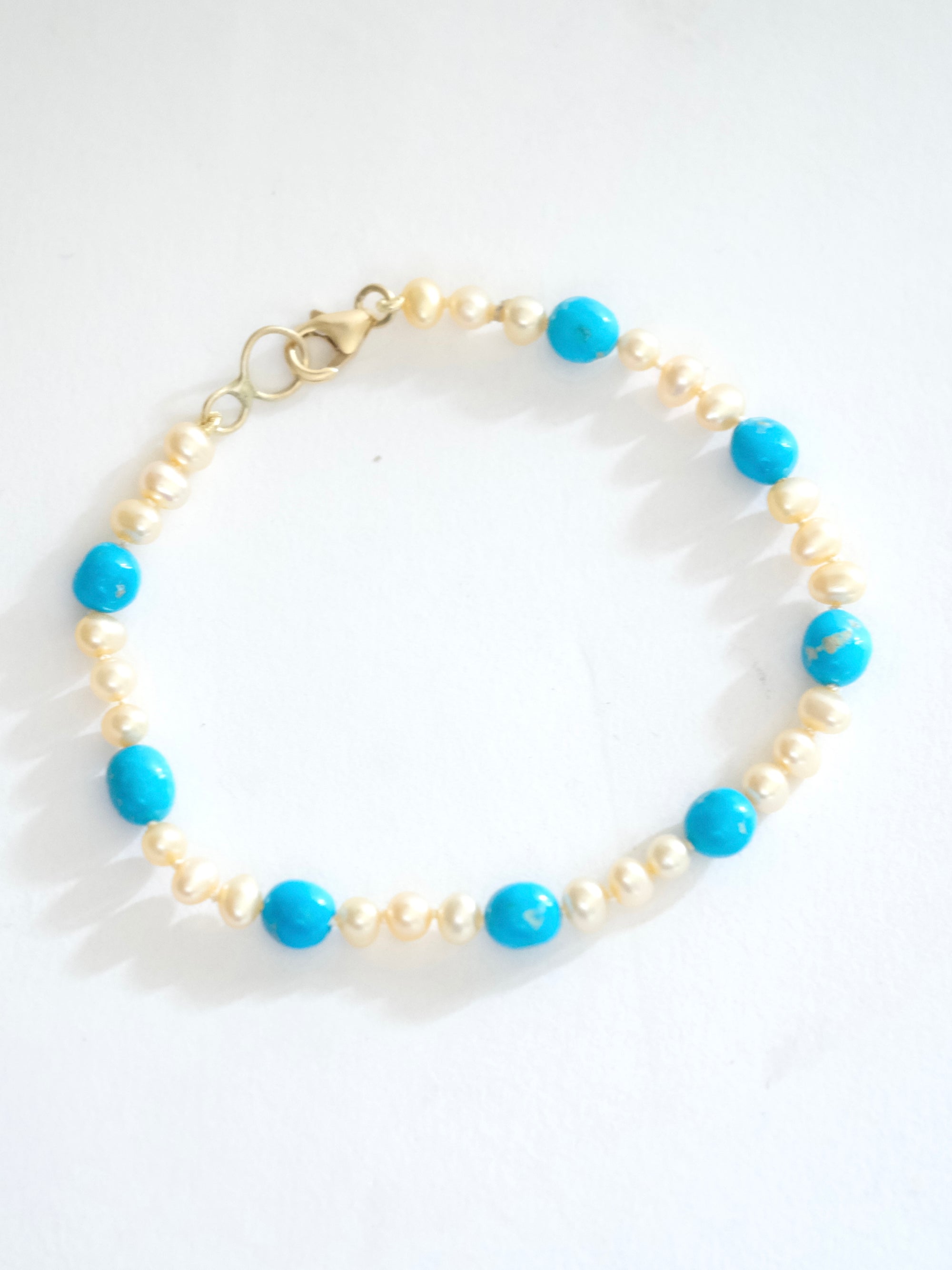Turquoise and Freshwater Pearl Bracelet