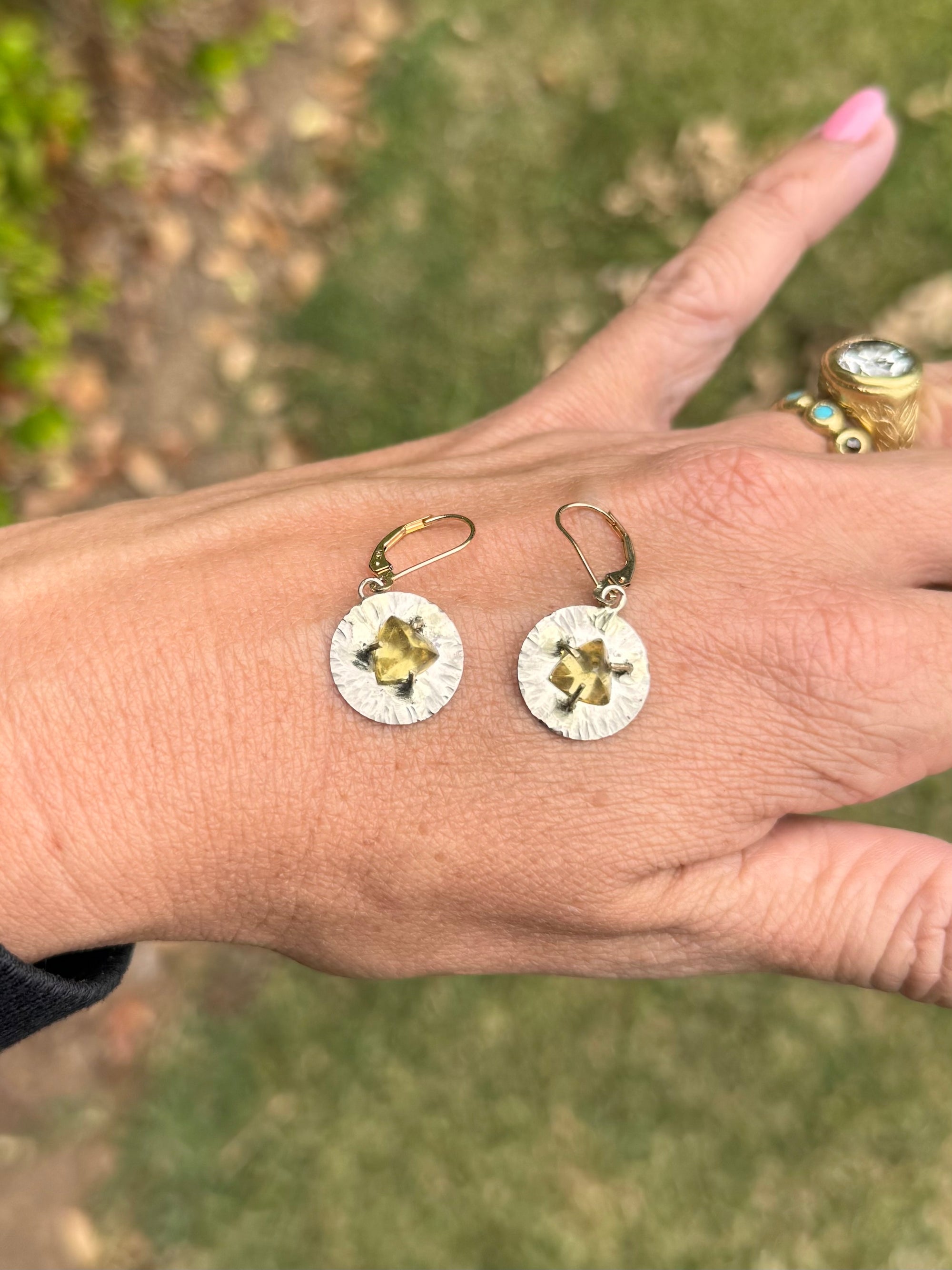Yellow Topaz Dangling Earrings