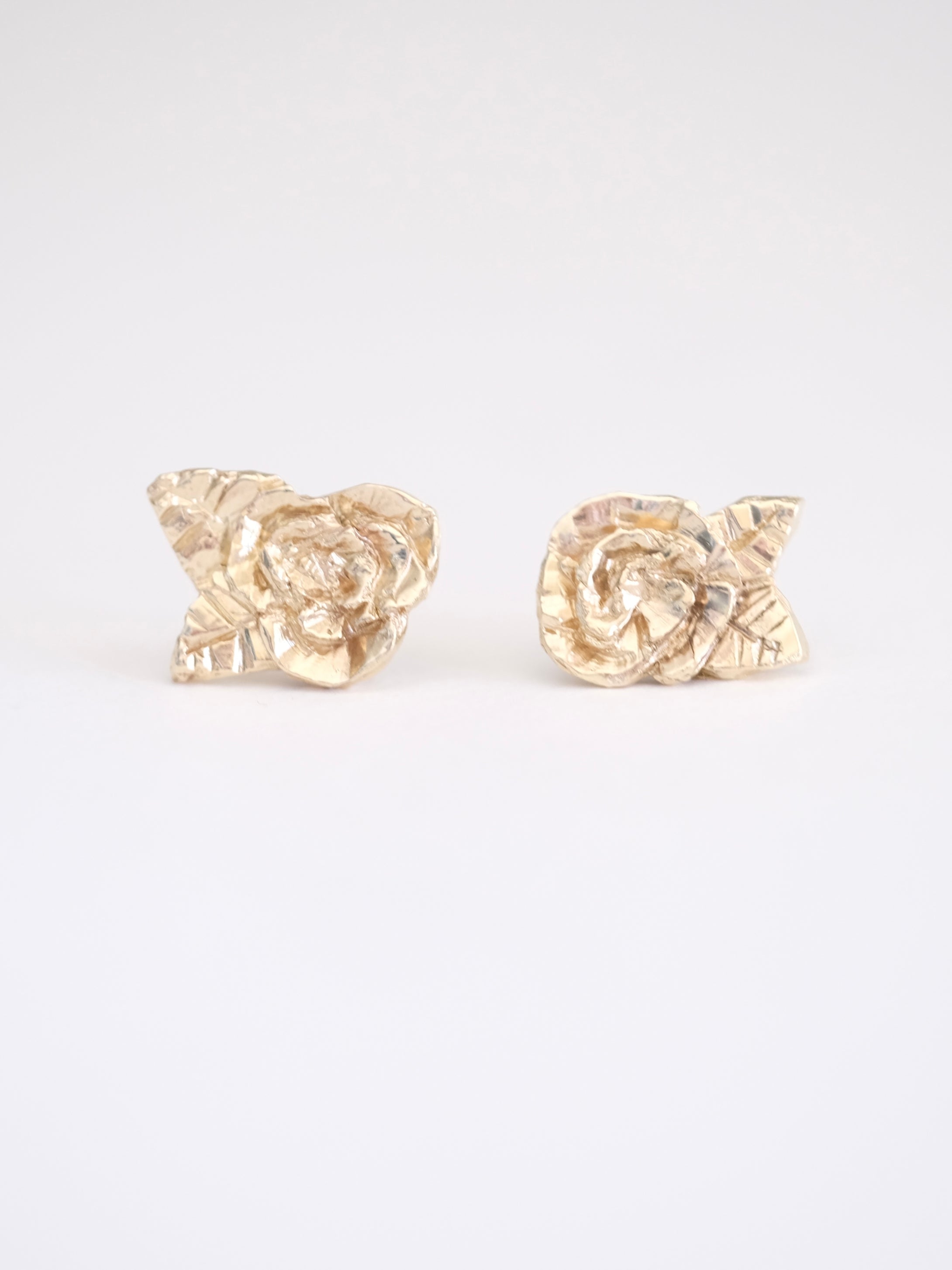 Gold Rose Stud Earrings