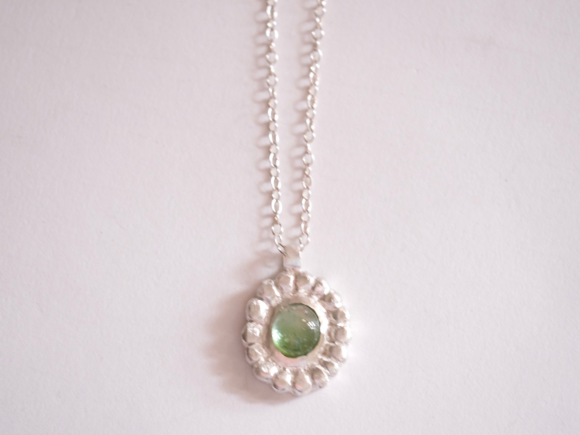 Green Tourmaline Beaded Pendant