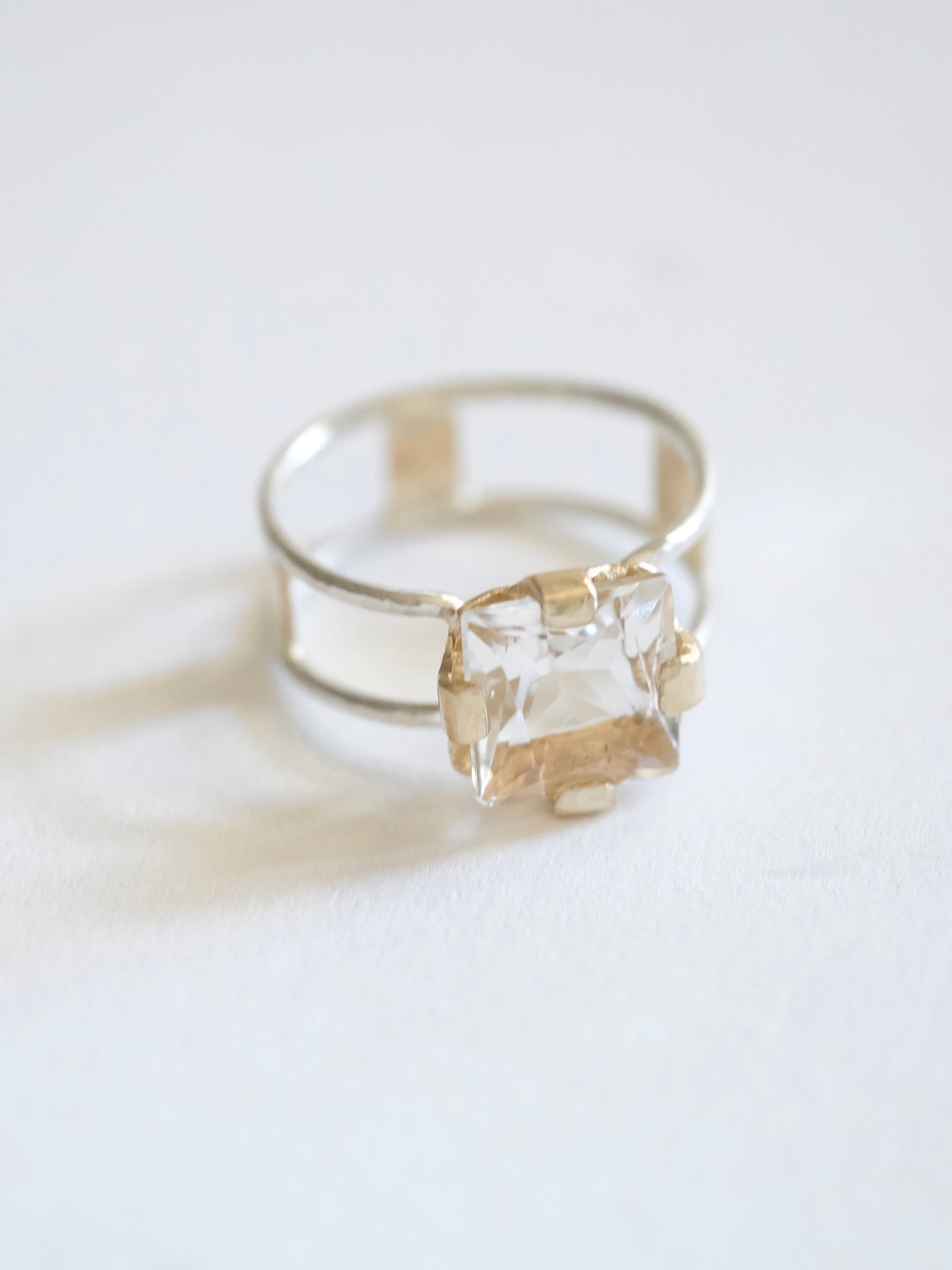 Geometric Quartz Ring