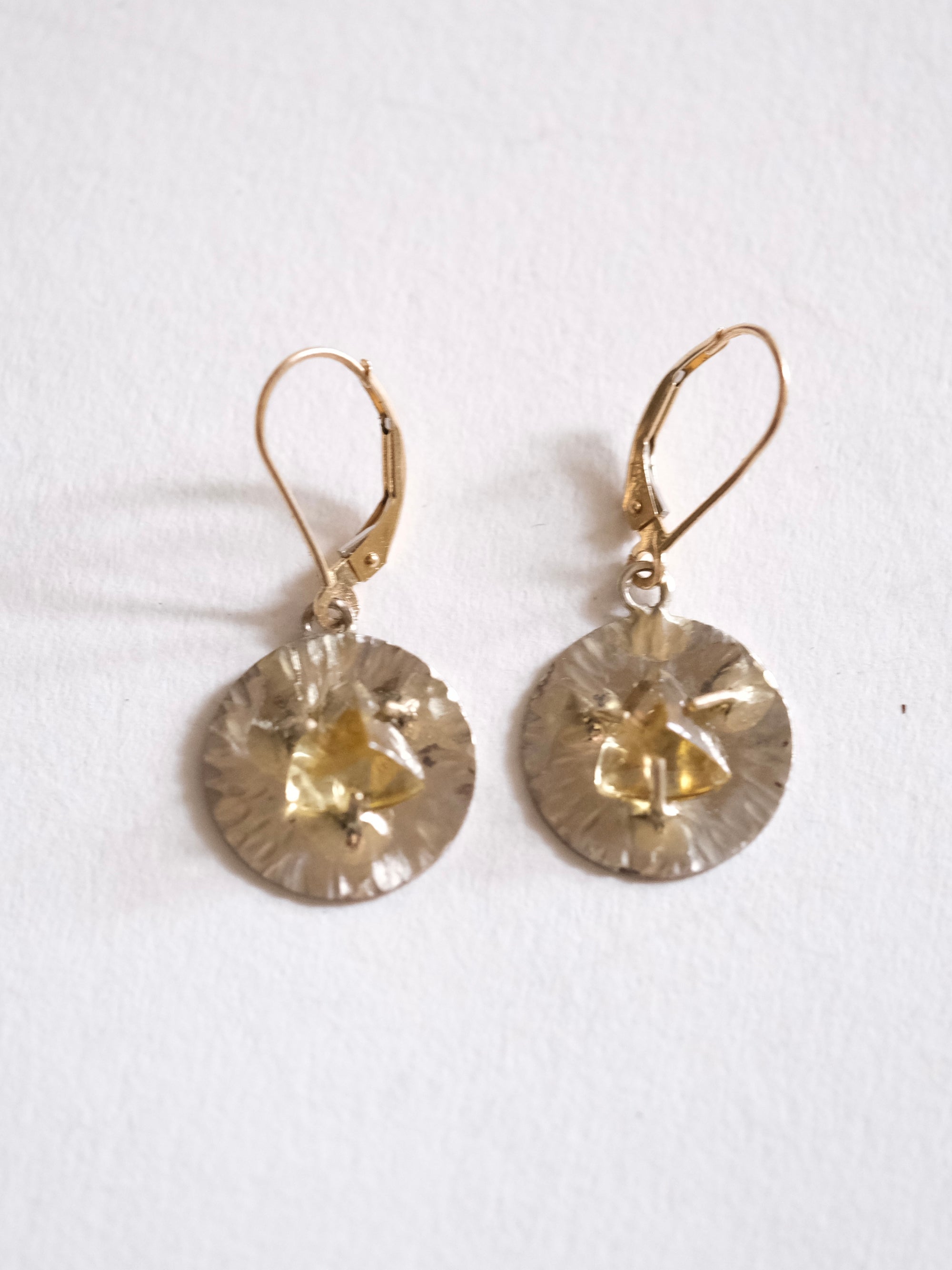 Yellow Topaz Dangling Earrings