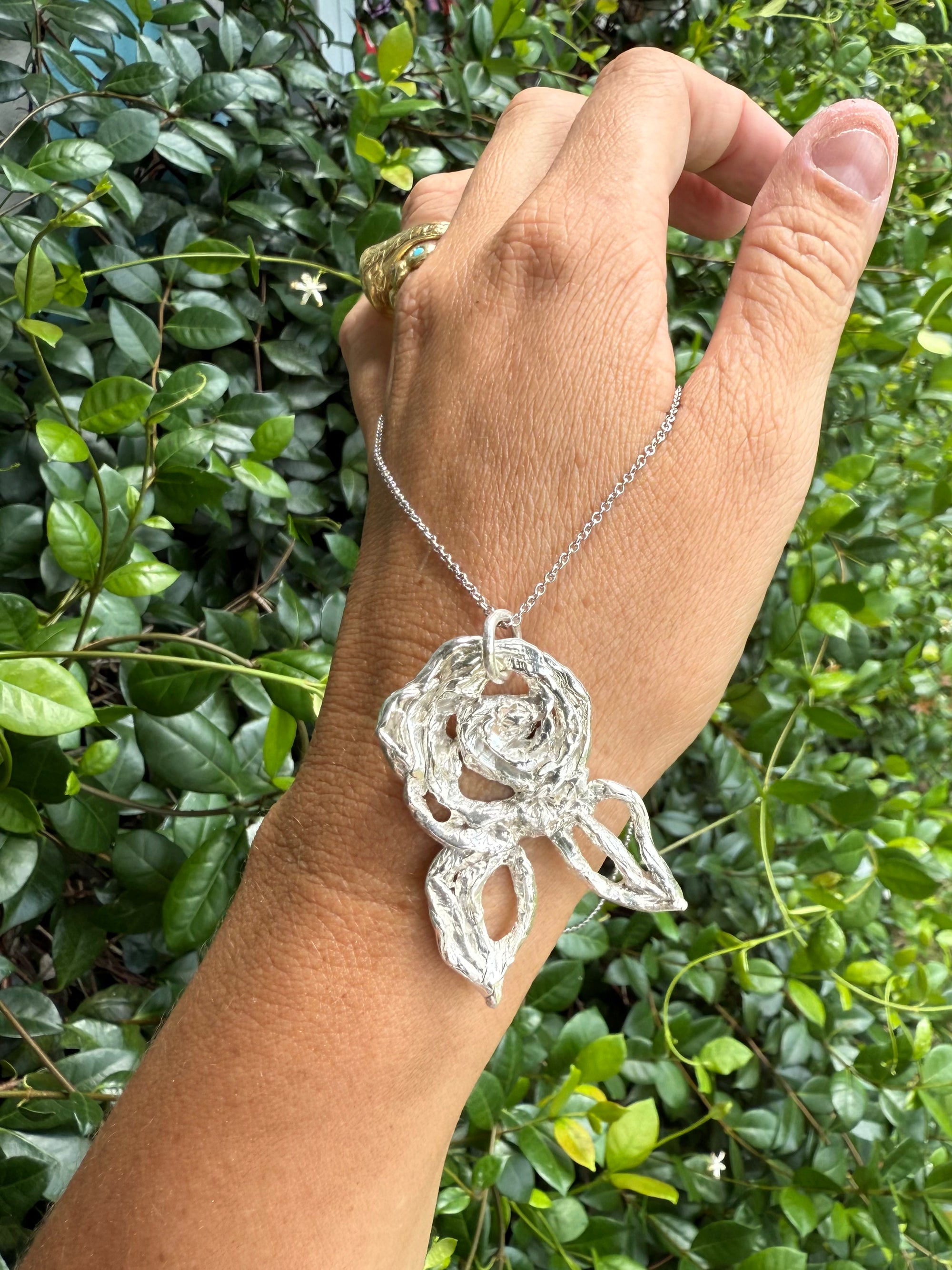 Flower and Leaves Necklace