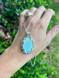 Turquoise and Silver Statement Pendant