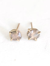 Load image into Gallery viewer, Grey Diamond Slice Stud Earrings
