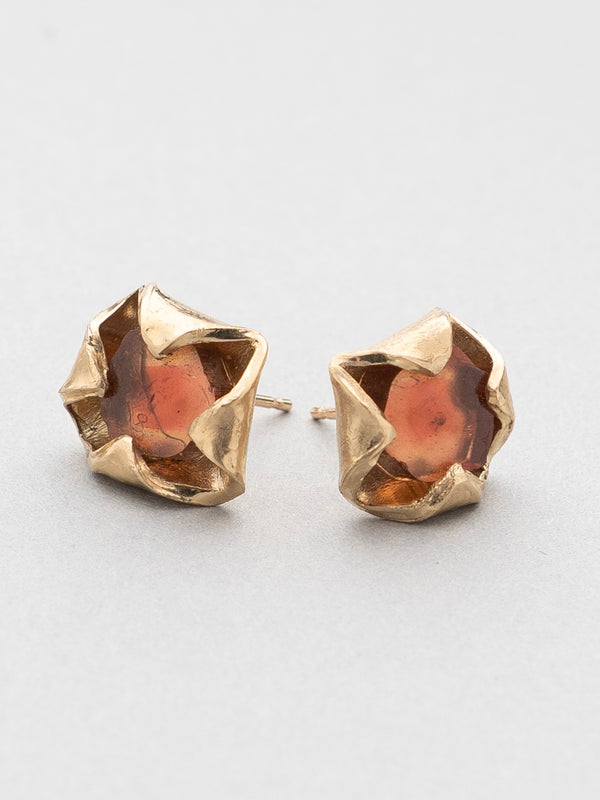 Tourmaline Slice Stud Earrings