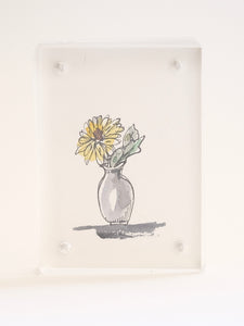 Tiny Flower Drawings in Acrylic Frames