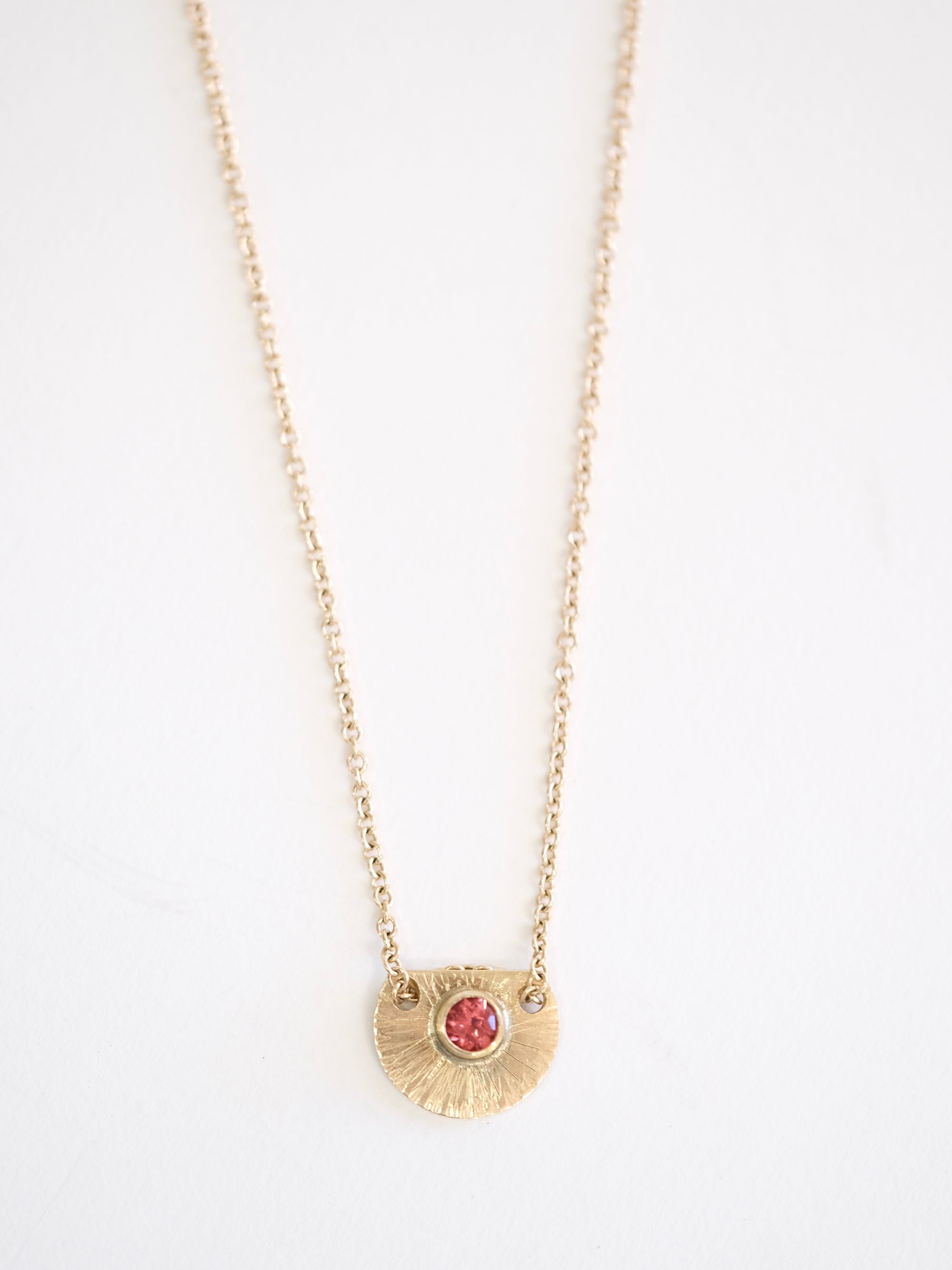 Pink Tourmaline Gold Necklace