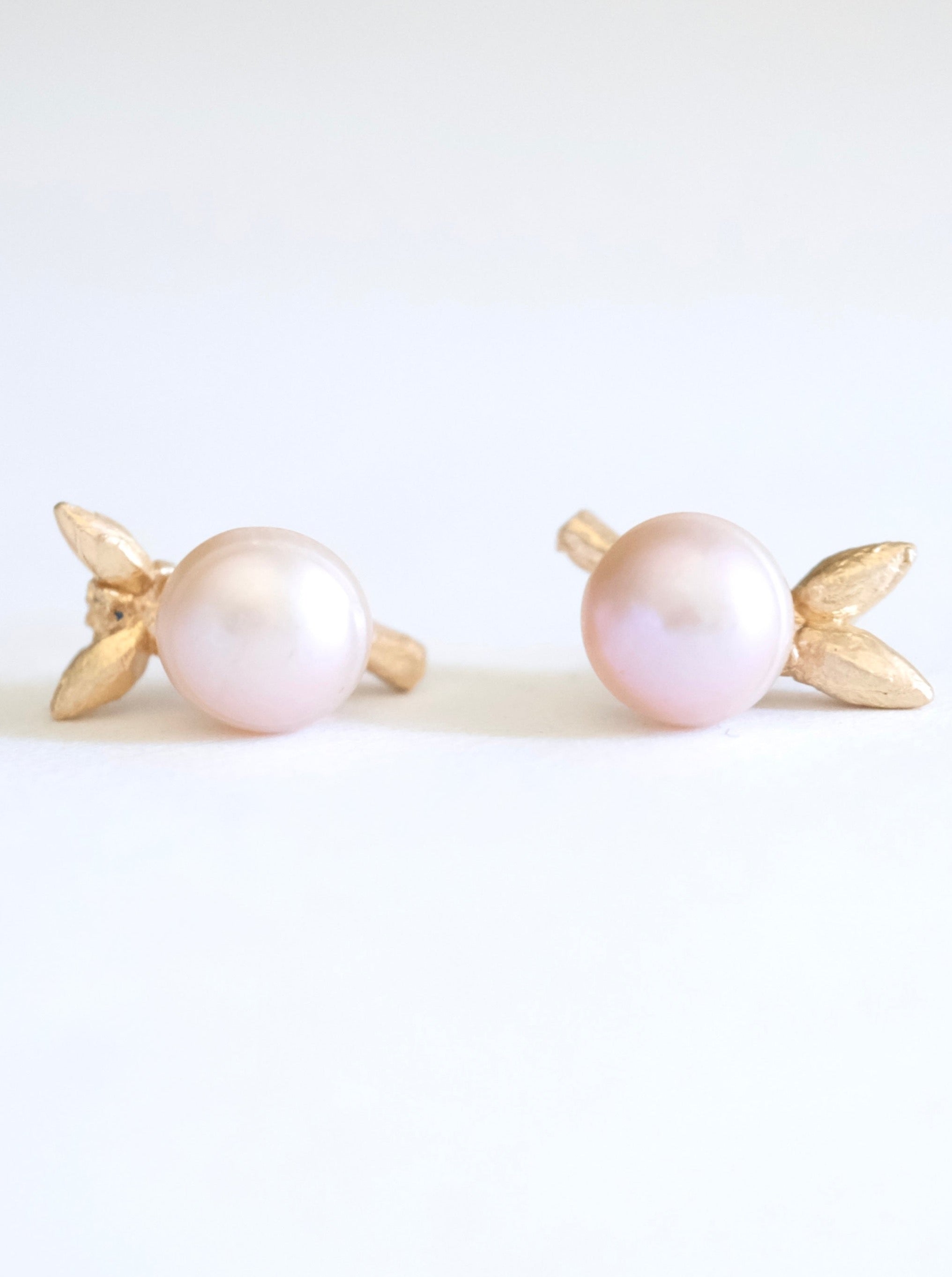 Pearl Twig Stud Earrings