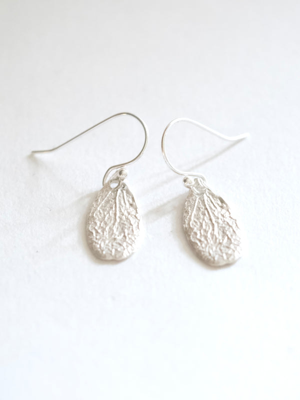 Leaf Dangle Earrings in Silver