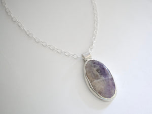 Jasper Pendant Necklace in Silver