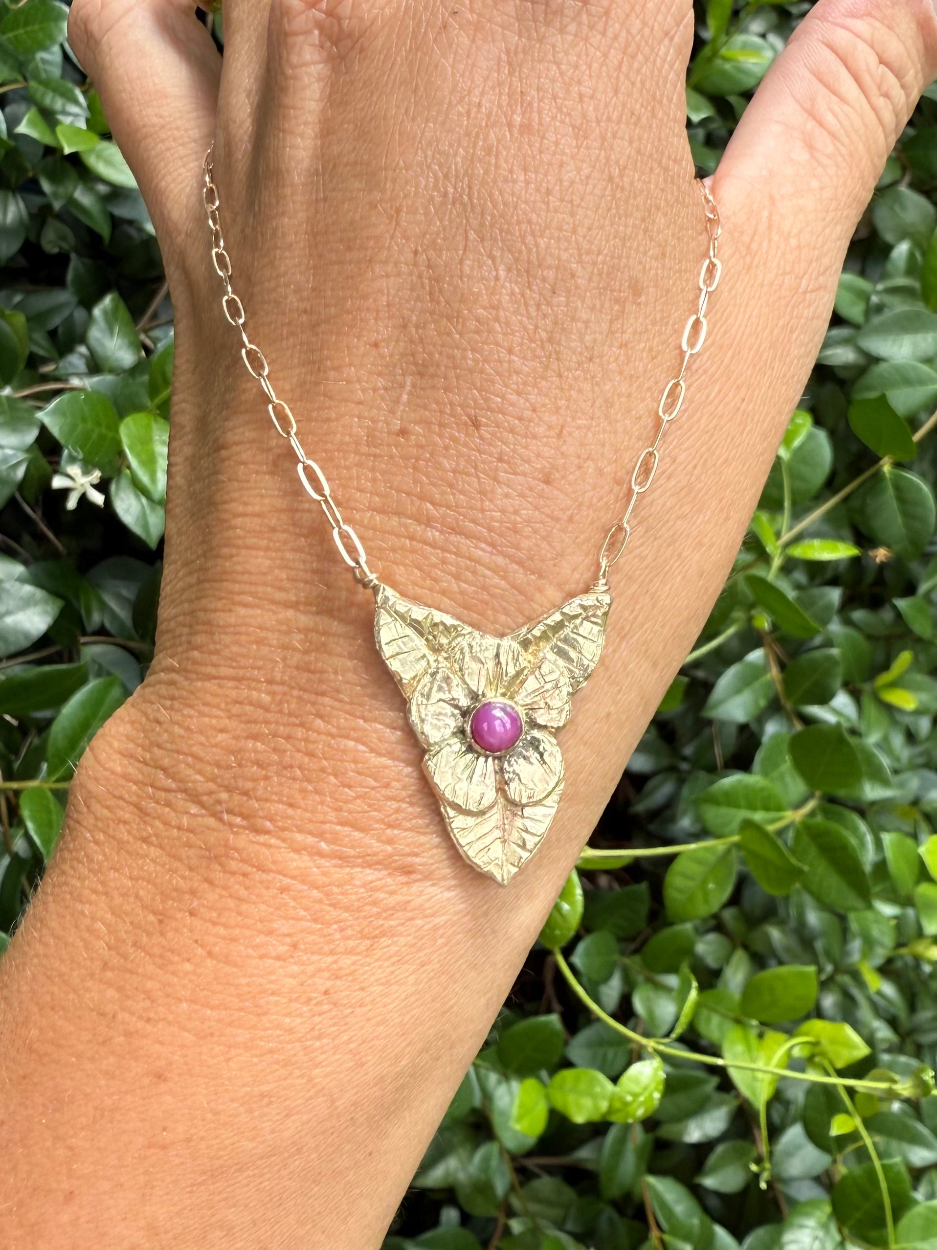 Ruby Flower Necklace