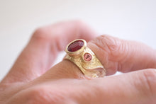 Load image into Gallery viewer, Pink Tourmaline Trio Ring
