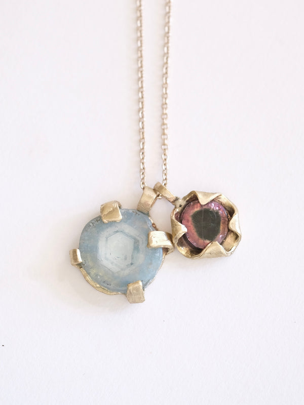 Aquamarine and Gold Pendant