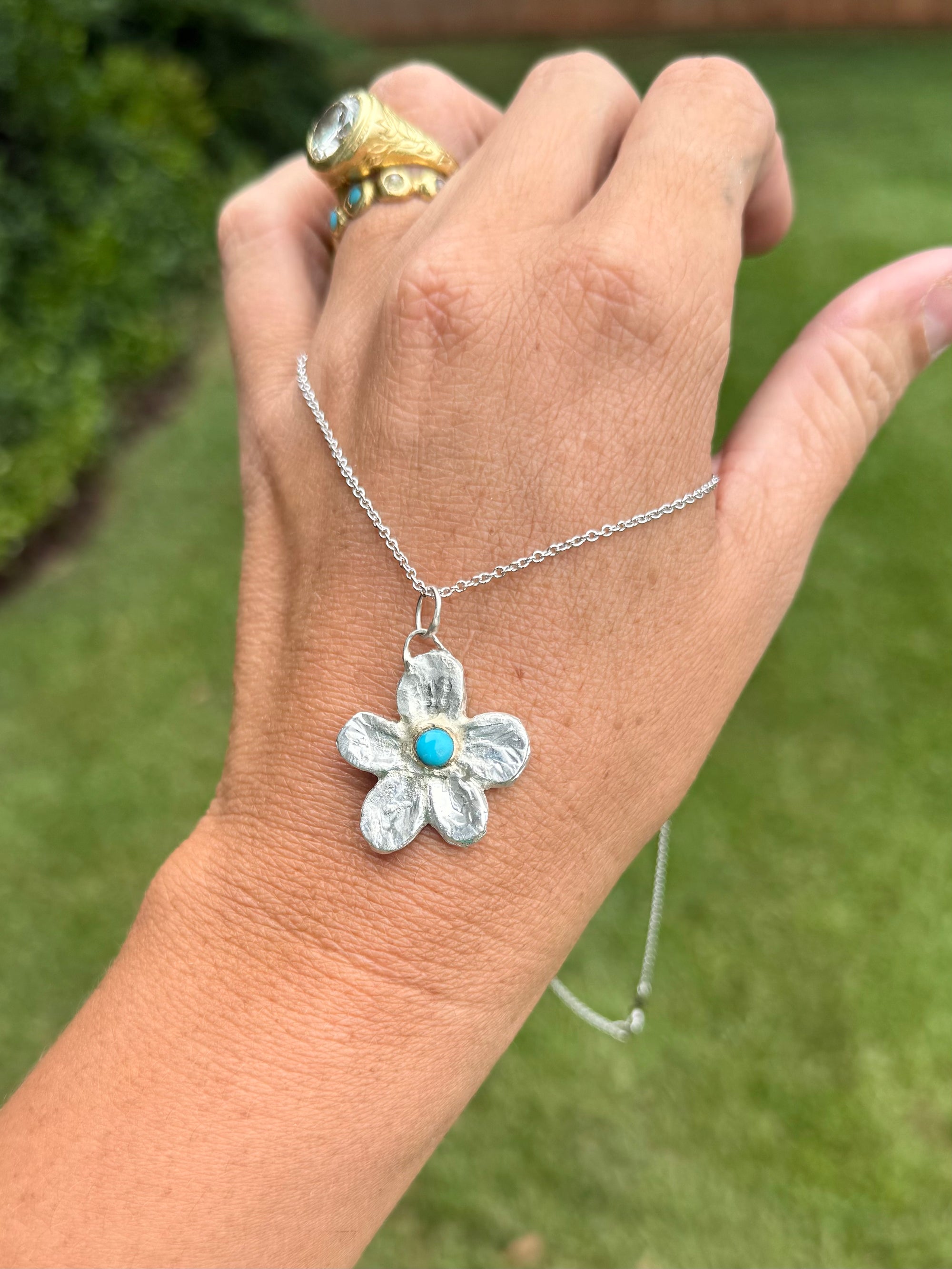 Turquoise Flower Pendant